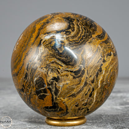 Natürliche Stromatolith (Fossile Algen) Kugel - 474,35g - 70mm