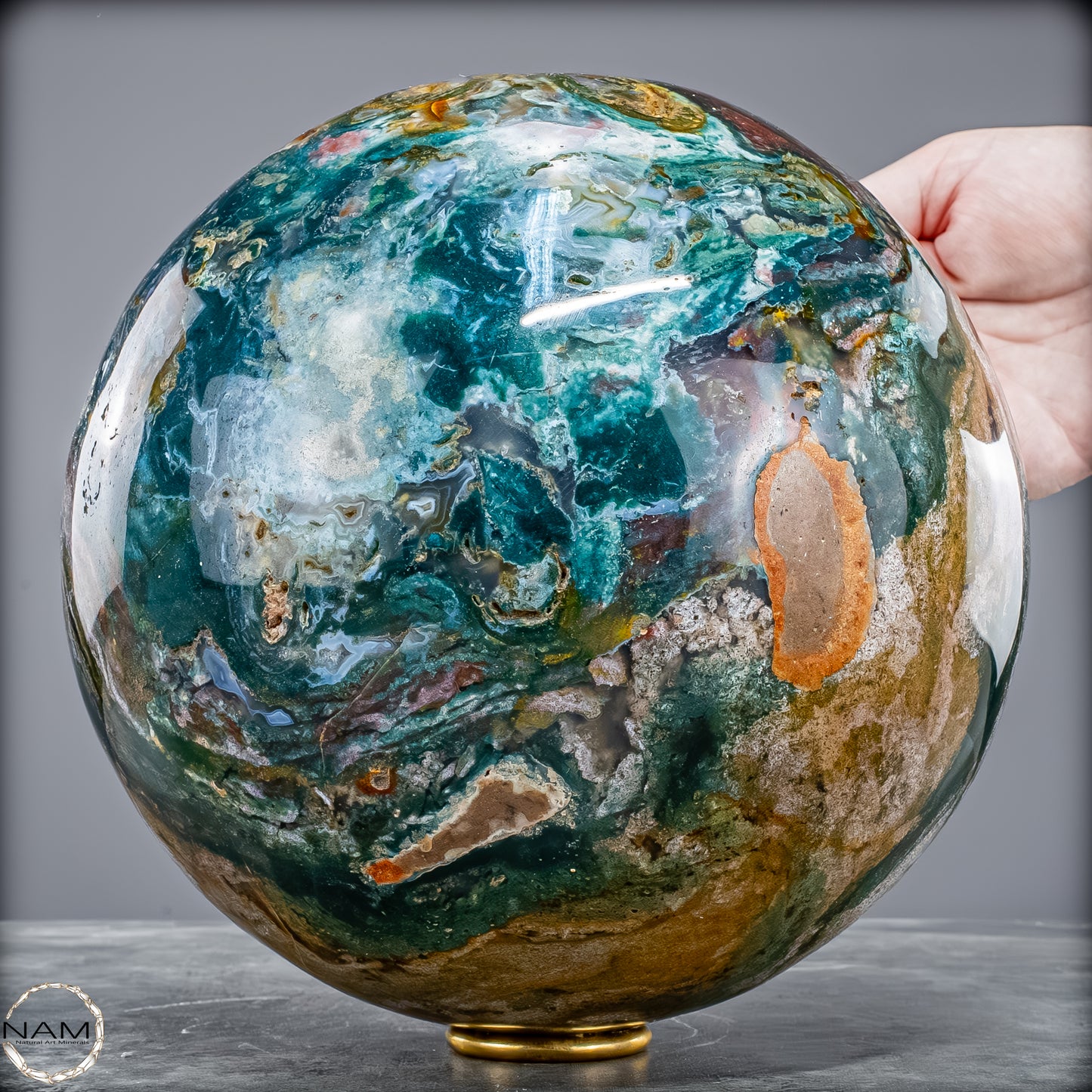 Natürliche Ocean-Jaspis-Achat Kugel - 10475,18g