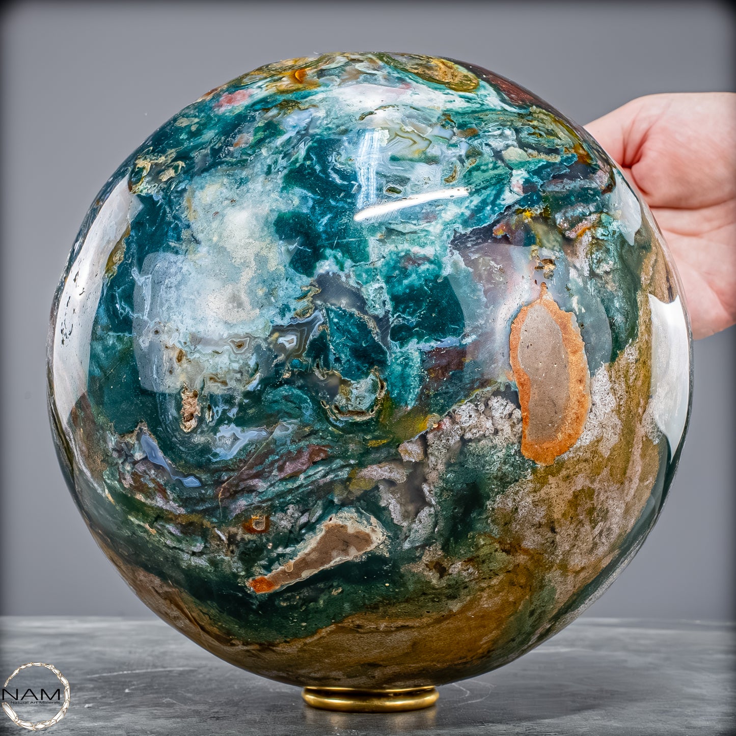 Natürliche Ocean-Jaspis-Achat Kugel - 10475,18g