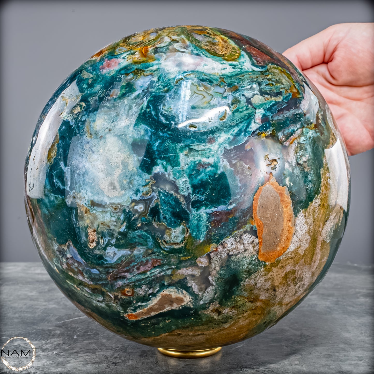 Natürliche Ocean-Jaspis-Achat Kugel - 10475,18g