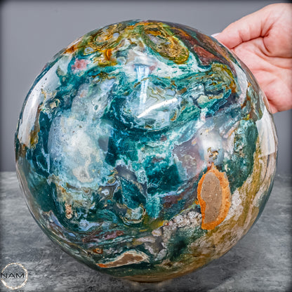 Natürliche Ocean-Jaspis-Achat Kugel - 10475,18g