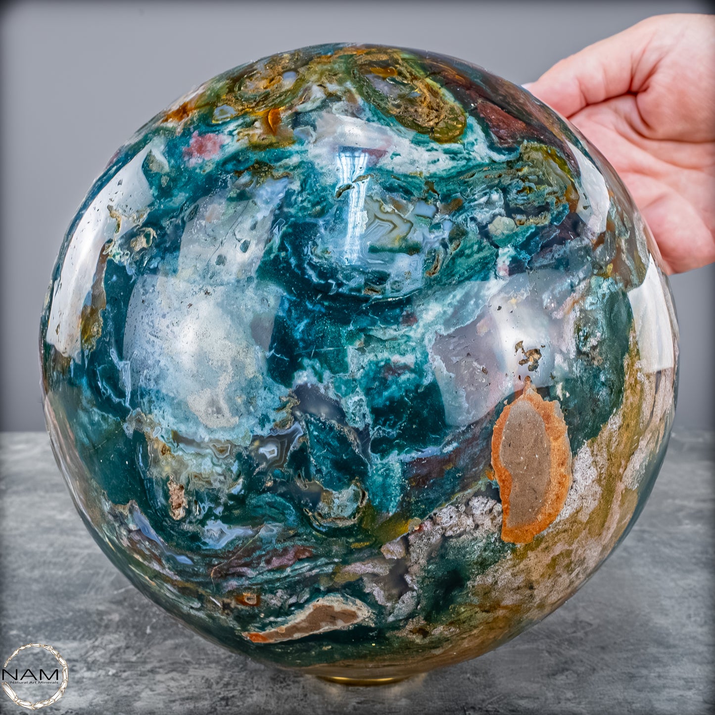 Natürliche Ocean-Jaspis-Achat Kugel - 10475,18g