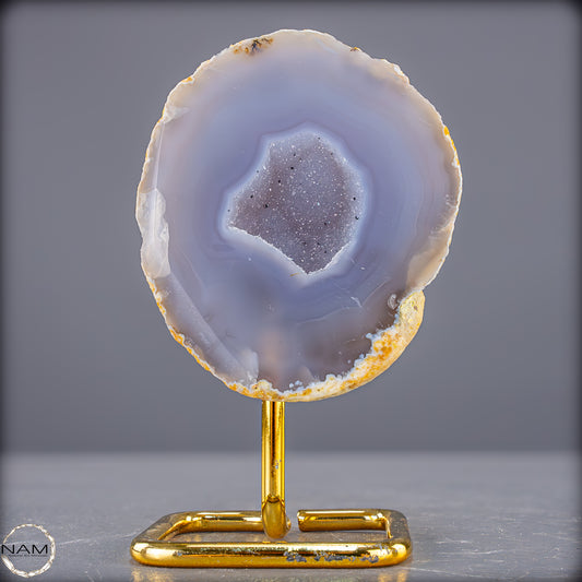 Natürliche Achat Druse auf Ständer, Brasilien - 402,73g