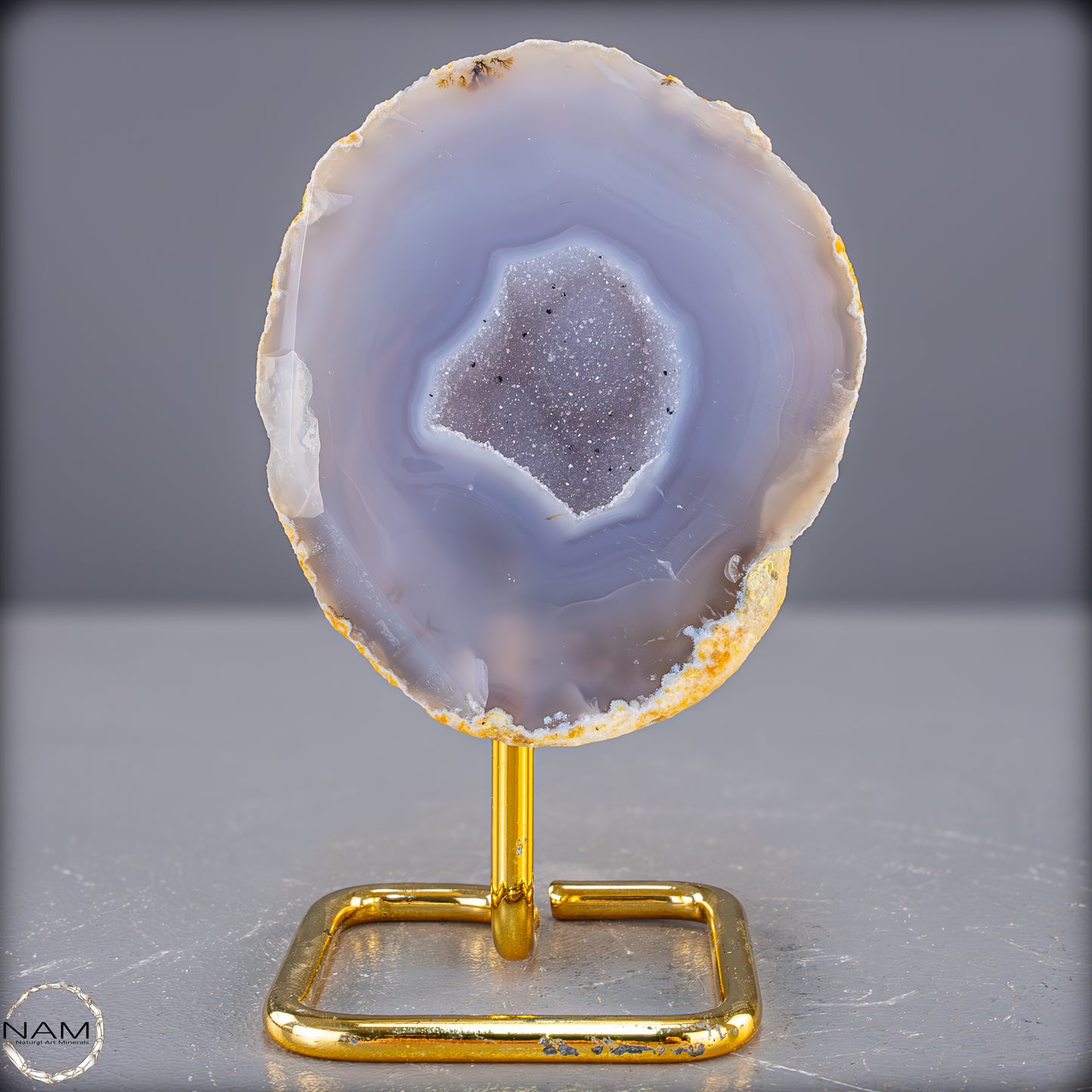 Natürliche Achat Druse auf Ständer, Brasilien - 402,73g