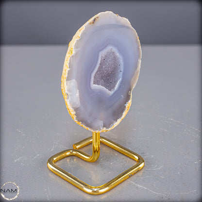 Natürliche Achat Druse auf Ständer, Brasilien - 402,73g