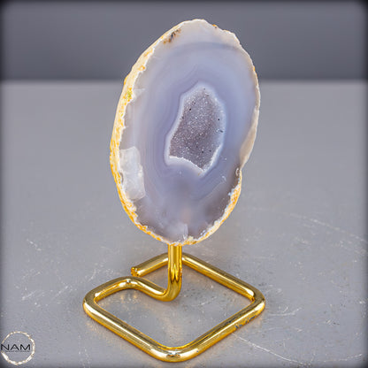 Natürliche Achat Druse auf Ständer, Brasilien - 402,73g