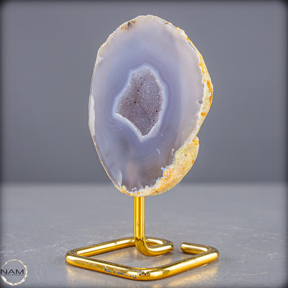 Natürliche Achat Druse auf Ständer, Brasilien - 402,73g