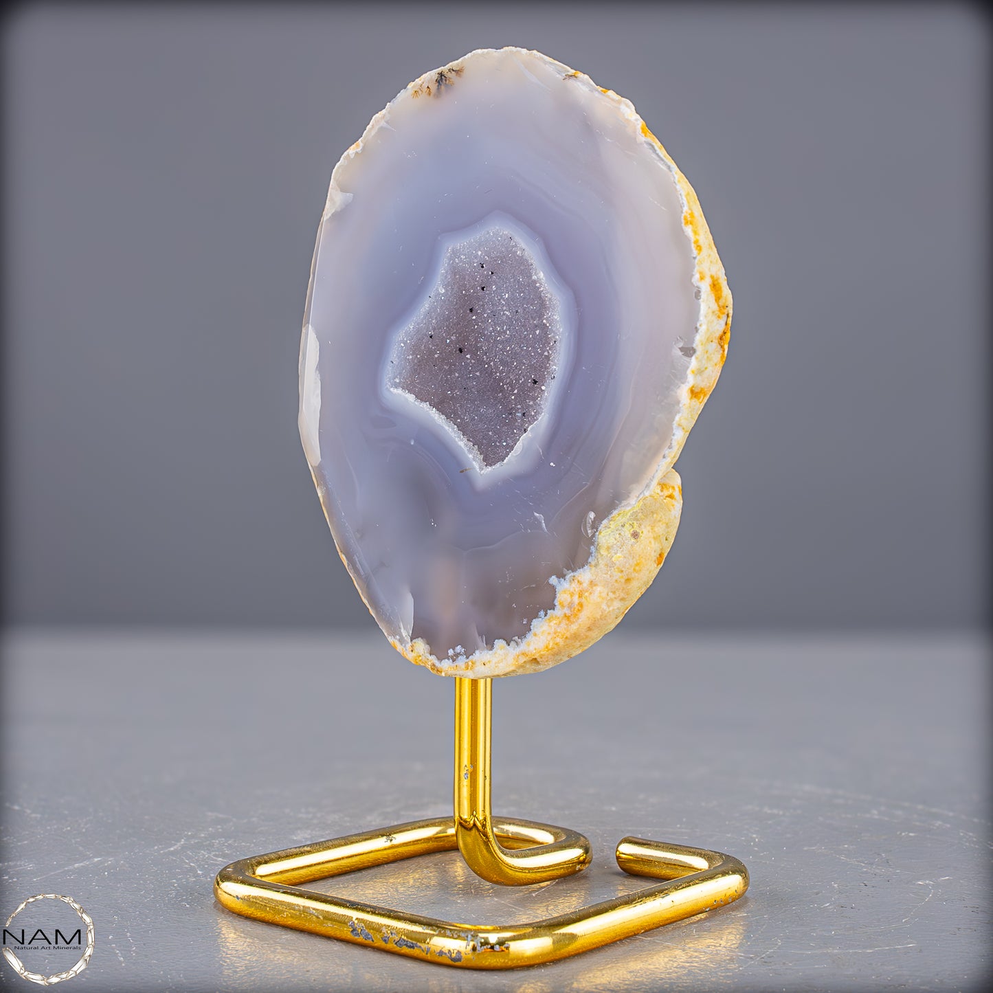 Natürliche Achat Druse auf Ständer, Brasilien - 402,73g