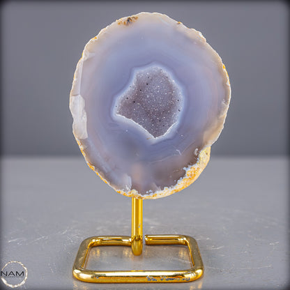 Natürliche Achat Druse auf Ständer, Brasilien - 402,73g