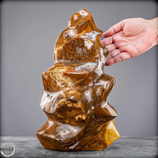 Sehr Große Natürliche Achat-Jaspis und Quarz Kristall-Flamme - 7713,32g