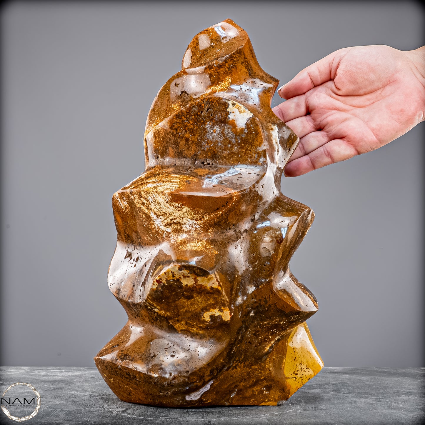 Sehr Große Natürliche Achat-Jaspis und Quarz Kristall-Flamme - 7713,32g