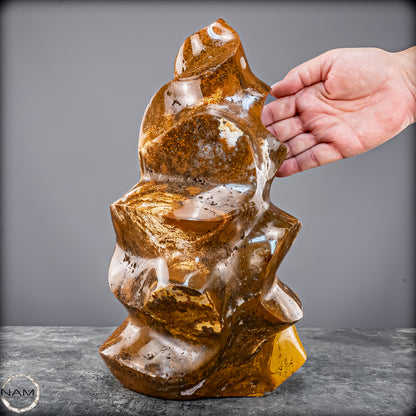 Sehr Große Natürliche Achat-Jaspis und Quarz Kristall-Flamme - 7713,32g