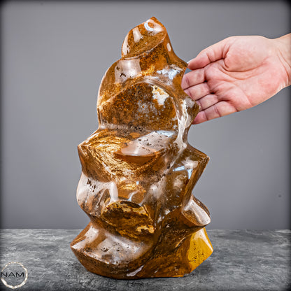 Sehr Große Natürliche Achat-Jaspis und Quarz Kristall-Flamme - 7713,32g