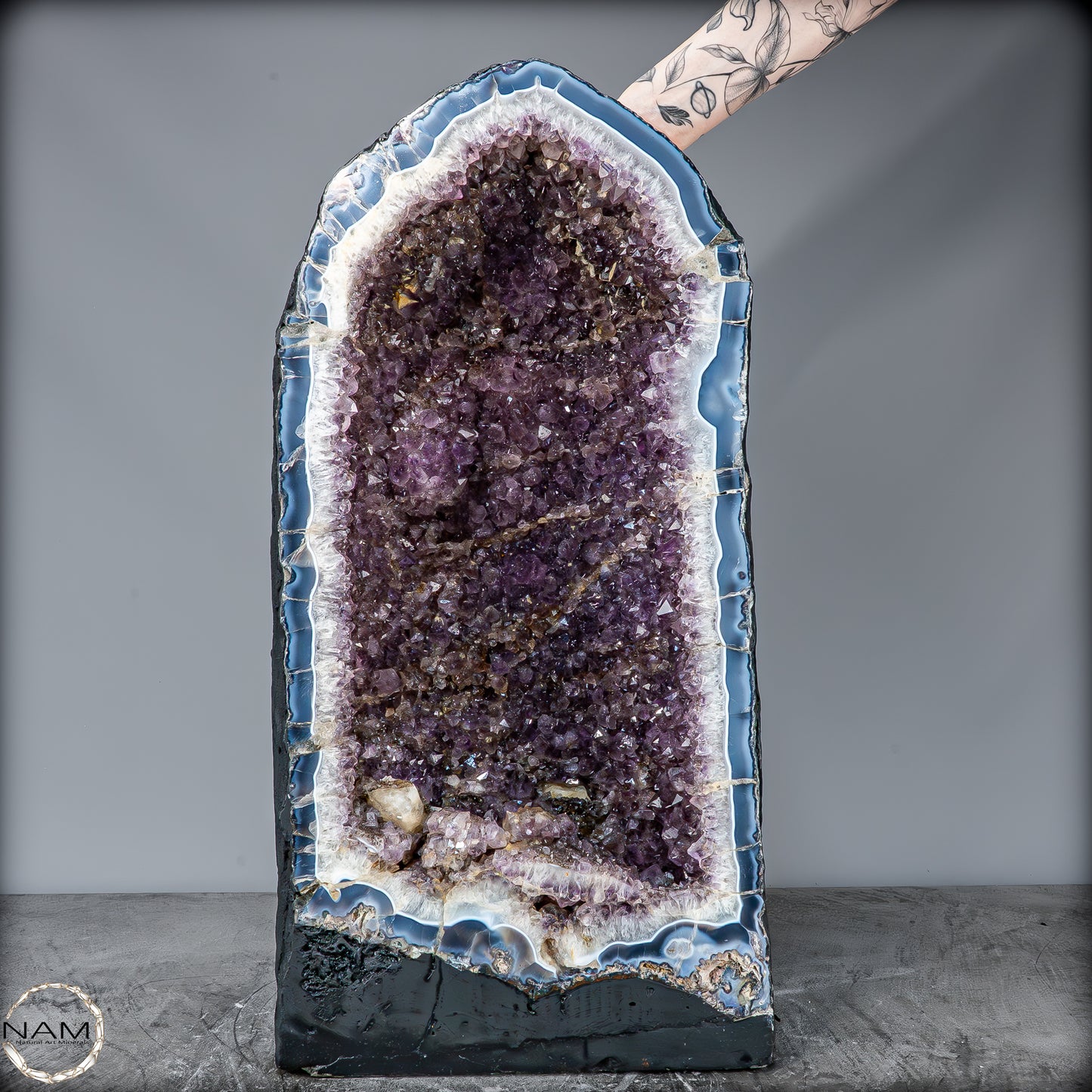 Majestätische Amethyst-Achat-Geode aus Uruguay – 58,8 kg Naturkunstwerk