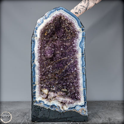 Majestätische Amethyst-Achat-Geode aus Uruguay – 58,8 kg Naturkunstwerk