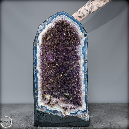 Majestätische Amethyst-Achat-Geode aus Uruguay – 58,8 kg Naturkunstwerk