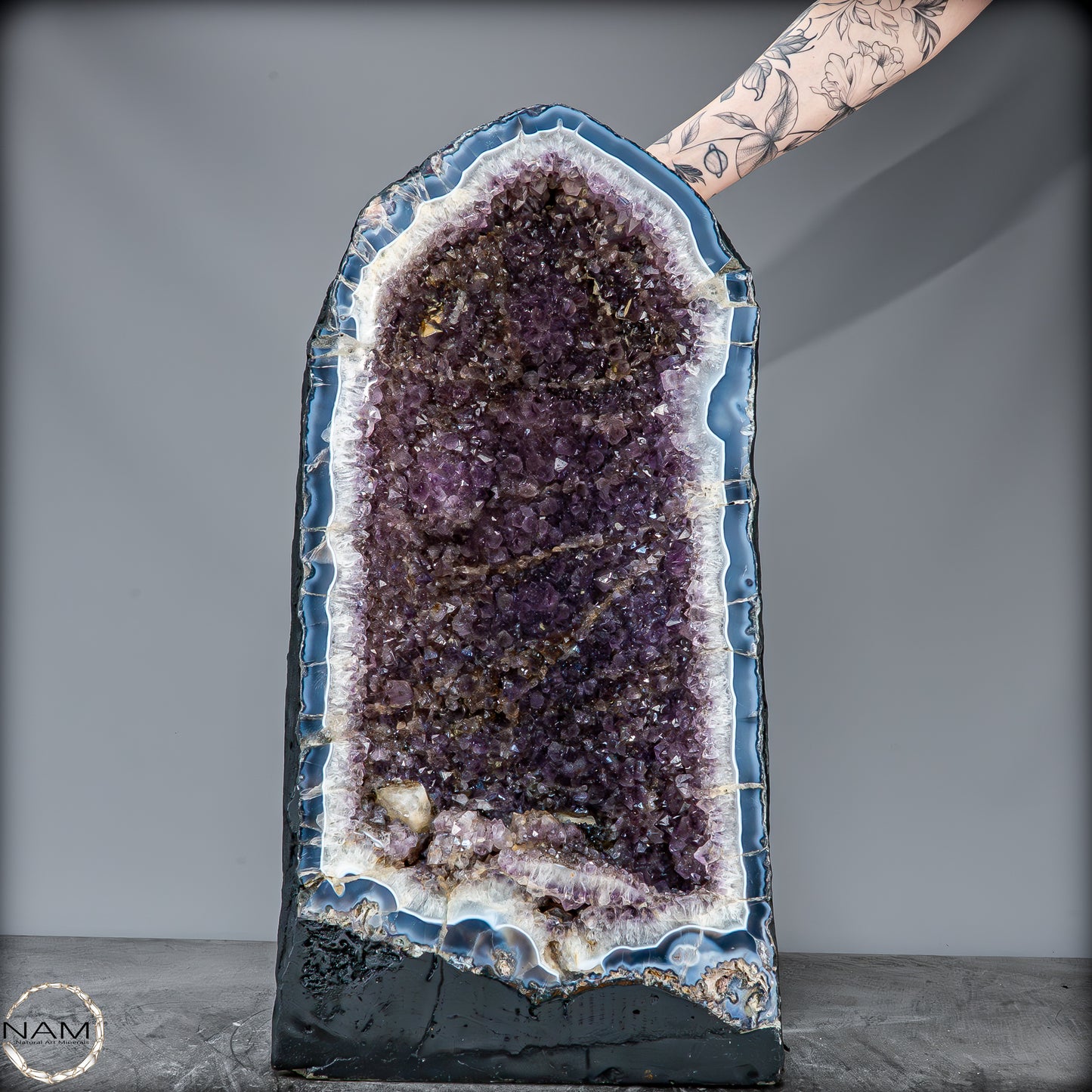 Majestätische Amethyst-Achat-Geode aus Uruguay – 58,8 kg Naturkunstwerk