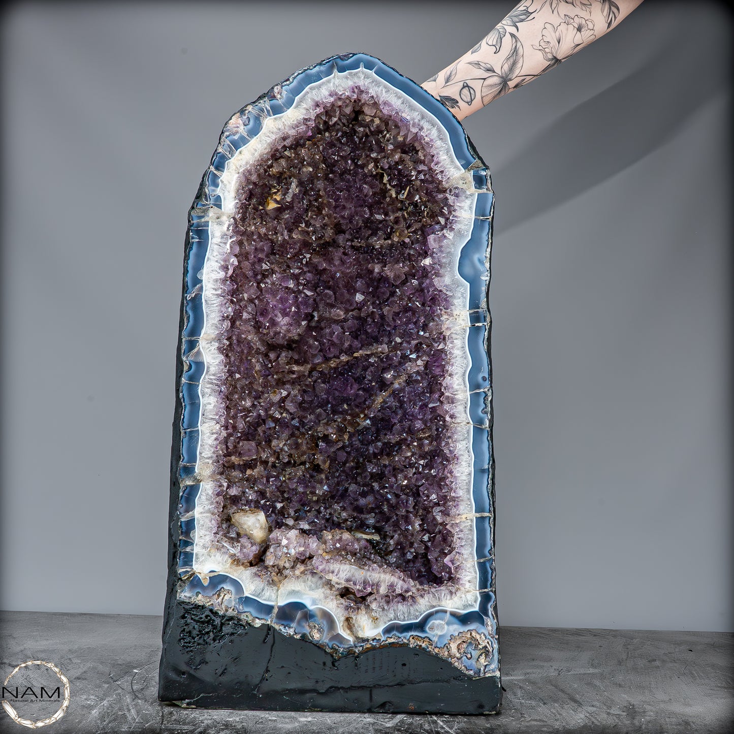Majestätische Amethyst-Achat-Geode aus Uruguay – 58,8 kg Naturkunstwerk