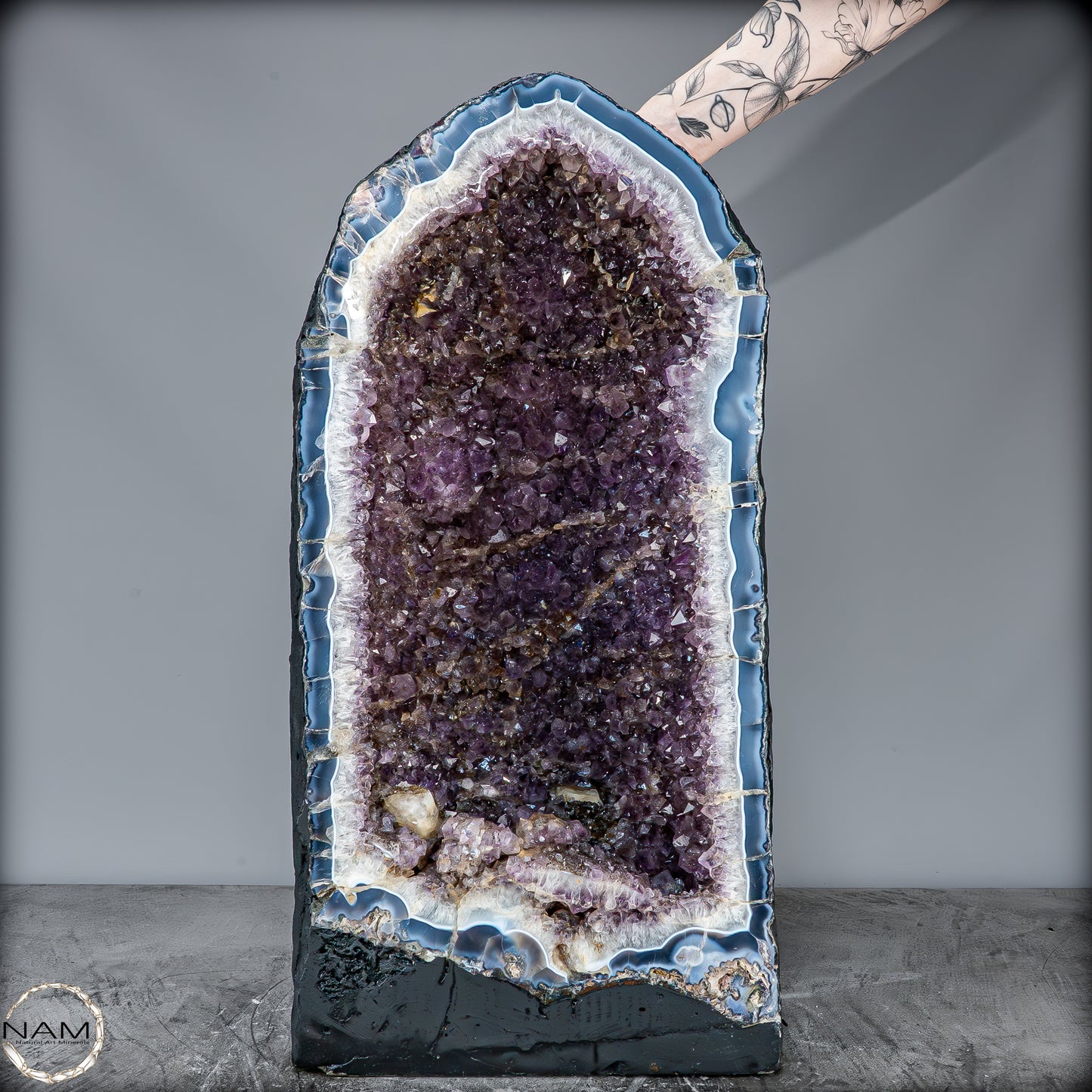 Majestätische Amethyst-Achat-Geode aus Uruguay – 58,8 kg Naturkunstwerk