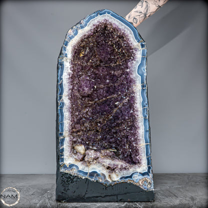 Majestätische Amethyst-Achat-Geode aus Uruguay – 58,8 kg Naturkunstwerk