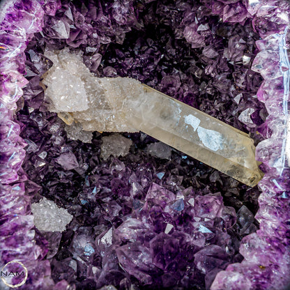 Natürlicher Amethyst, perfekter Calcit-Stalaktit-Kristalldruse - 41228,13g