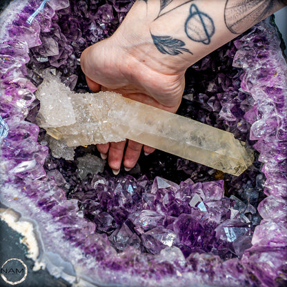 Natürlicher Amethyst, perfekter Calcit-Stalaktit-Kristalldruse - 41228,13g