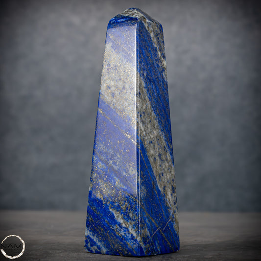 Natürlicher Königsblauer Lapislazuli Kristall-Obelisk, Spitzenqualität - 396,17g