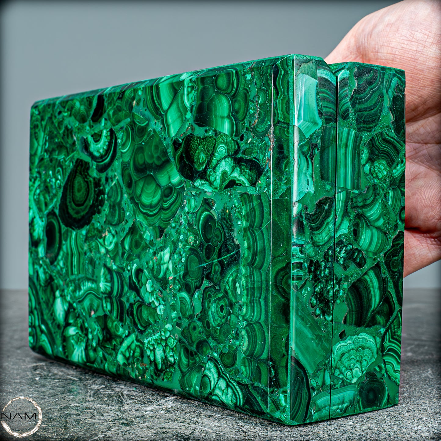 Einzigartige Malachit & Chrysocolla Schmuckkästchen/Box - 962,77g