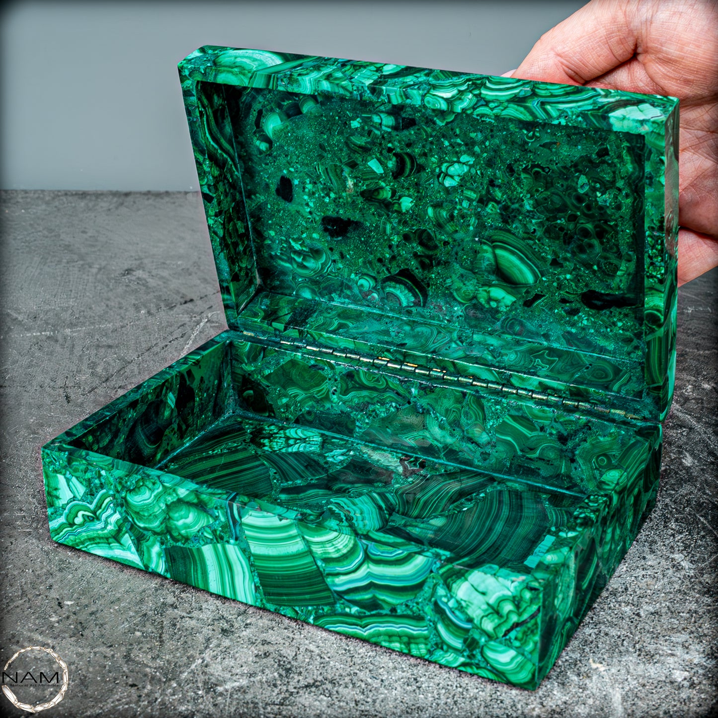 Einzigartige Malachit & Chrysocolla Schmuckkästchen/Box - 962,77g