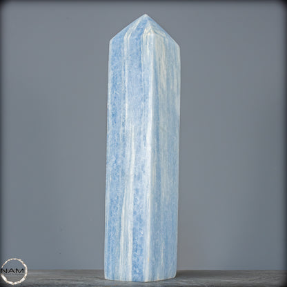 Natürlicher Blauer Calcit-Kristall Obelisk - 3467,11g