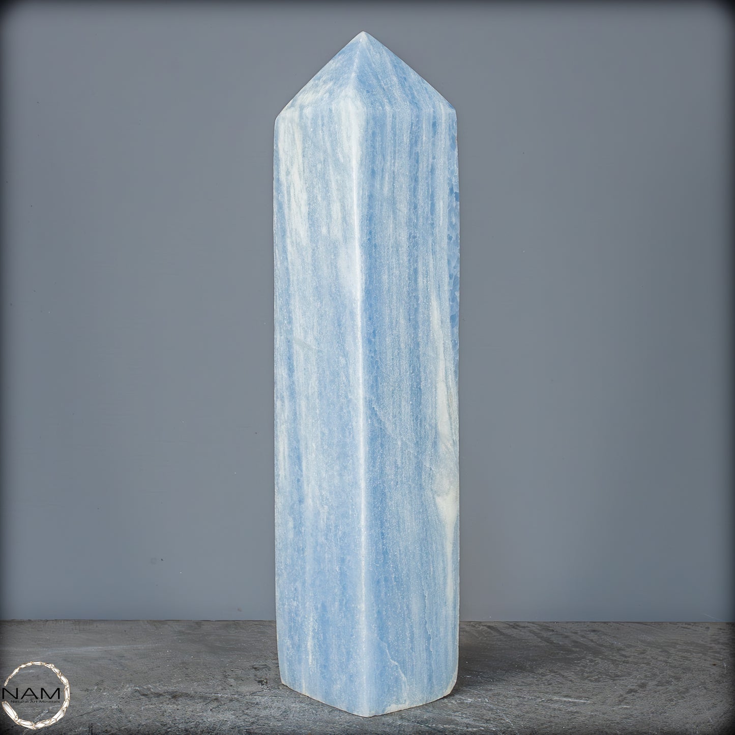 Natürlicher Blauer Calcit-Kristall Obelisk - 3467,11g