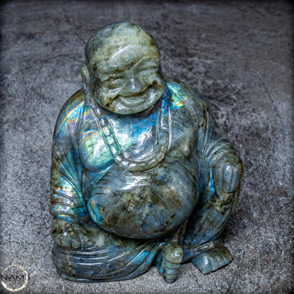 Natürliche Labradorit Kristall Buddha Skulptur - 938,47g