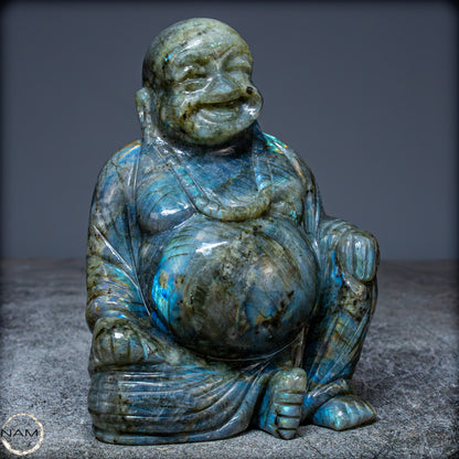 Natürliche Labradorit Kristall Buddha Skulptur - 938,47g