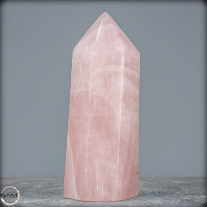 Natürlicher Rosenquarz-Kristall Obelisk aus Brasilien - 1202,69g