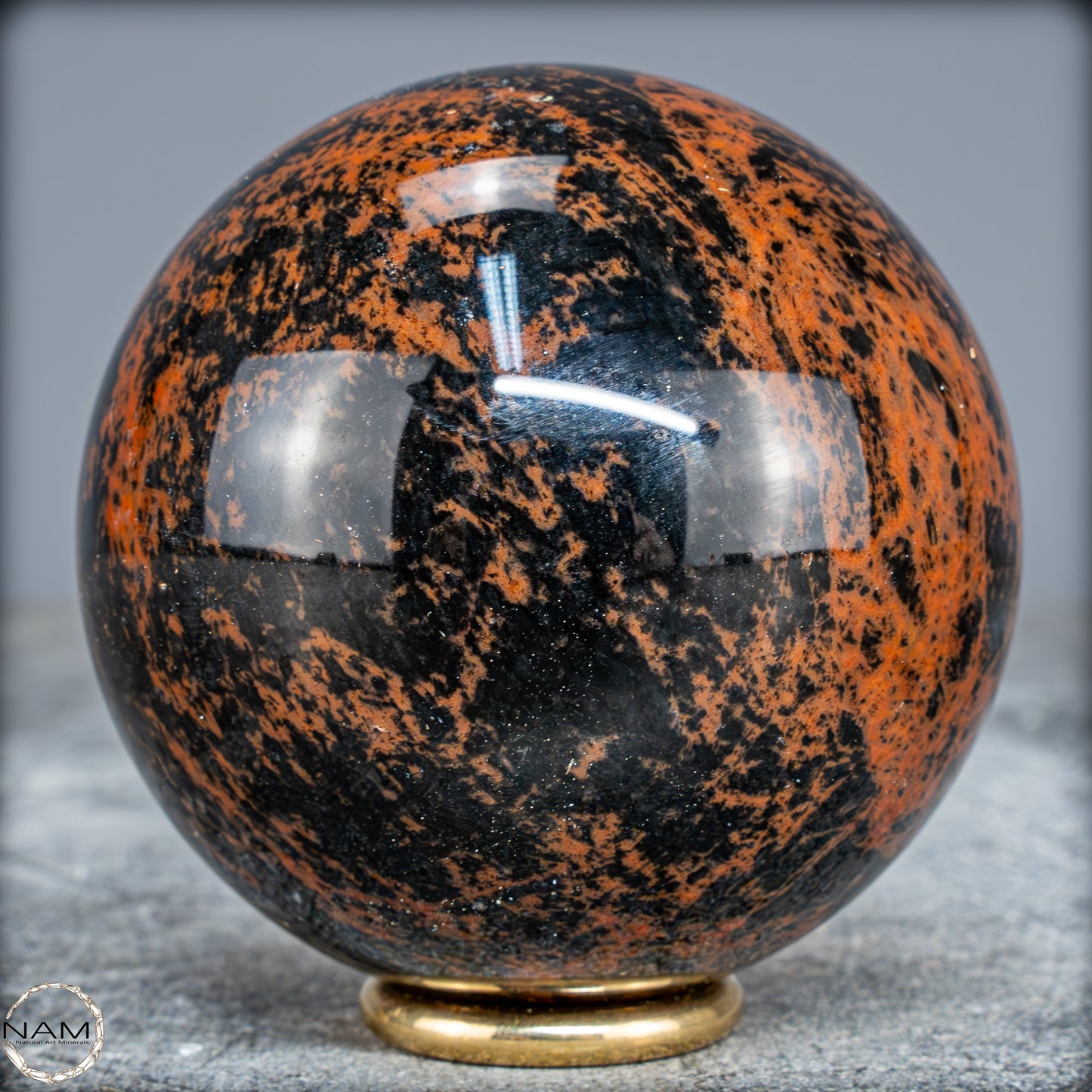 Natürliche Mahagoni-Obsidian Kristall-Kugel - 382,49g - 68mm