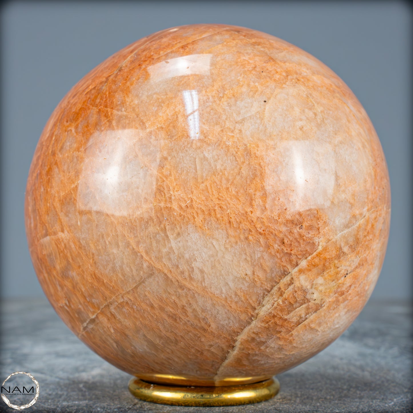Natürlicher Pfirsich-Mondstein Kristall-Kugel - 1380,92g - 105mm