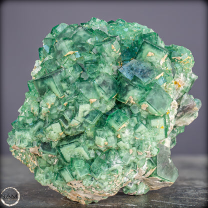 Natürliche Grüner Fluorit Kristalle auf Matrix - 3449,12g