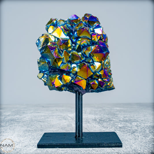 Kristall-Aura-Amethyst auf Ständer – 364,36g