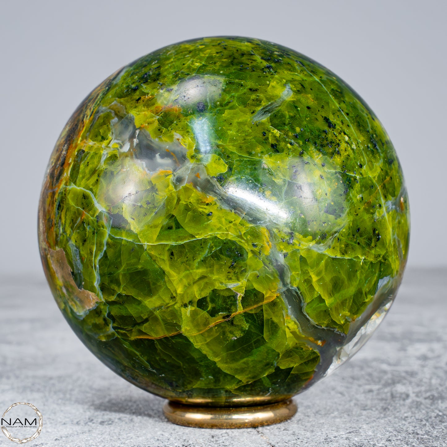 Natürliche Grüne Opal-Kristall Kugel -522,36g