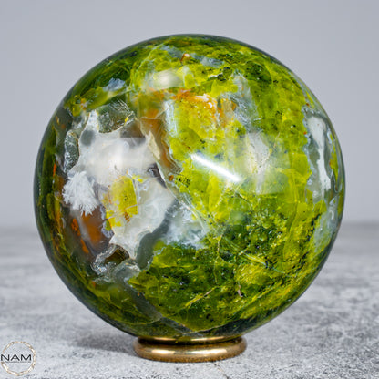 Natürliche Grüne Opal-Kristall Kugel -522,36g