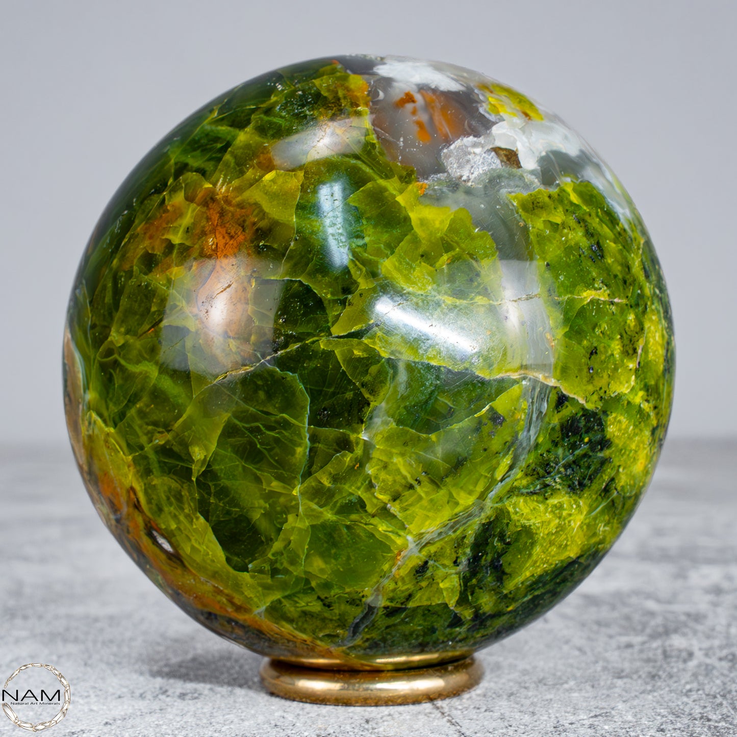 Natürliche Grüne Opal-Kristall Kugel -522,36g