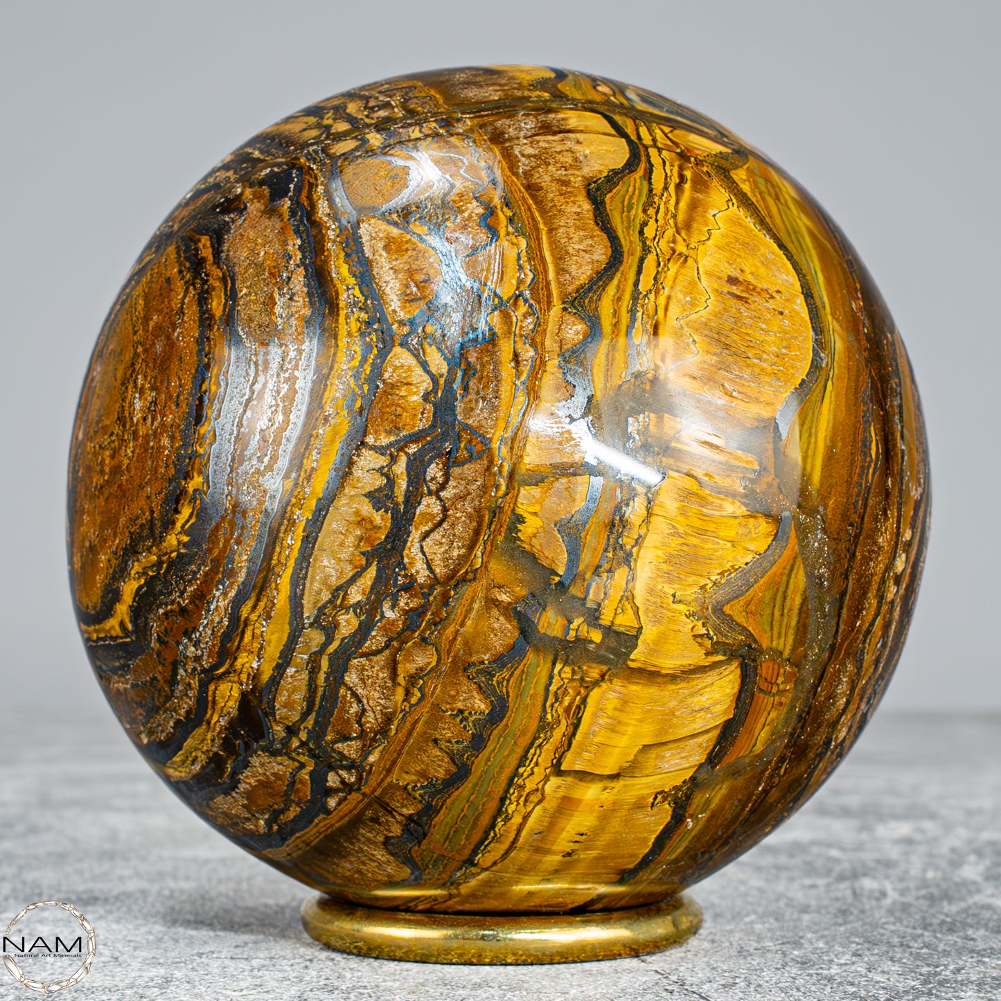 Natürliche Tigerauge-Kugel -1138,11g