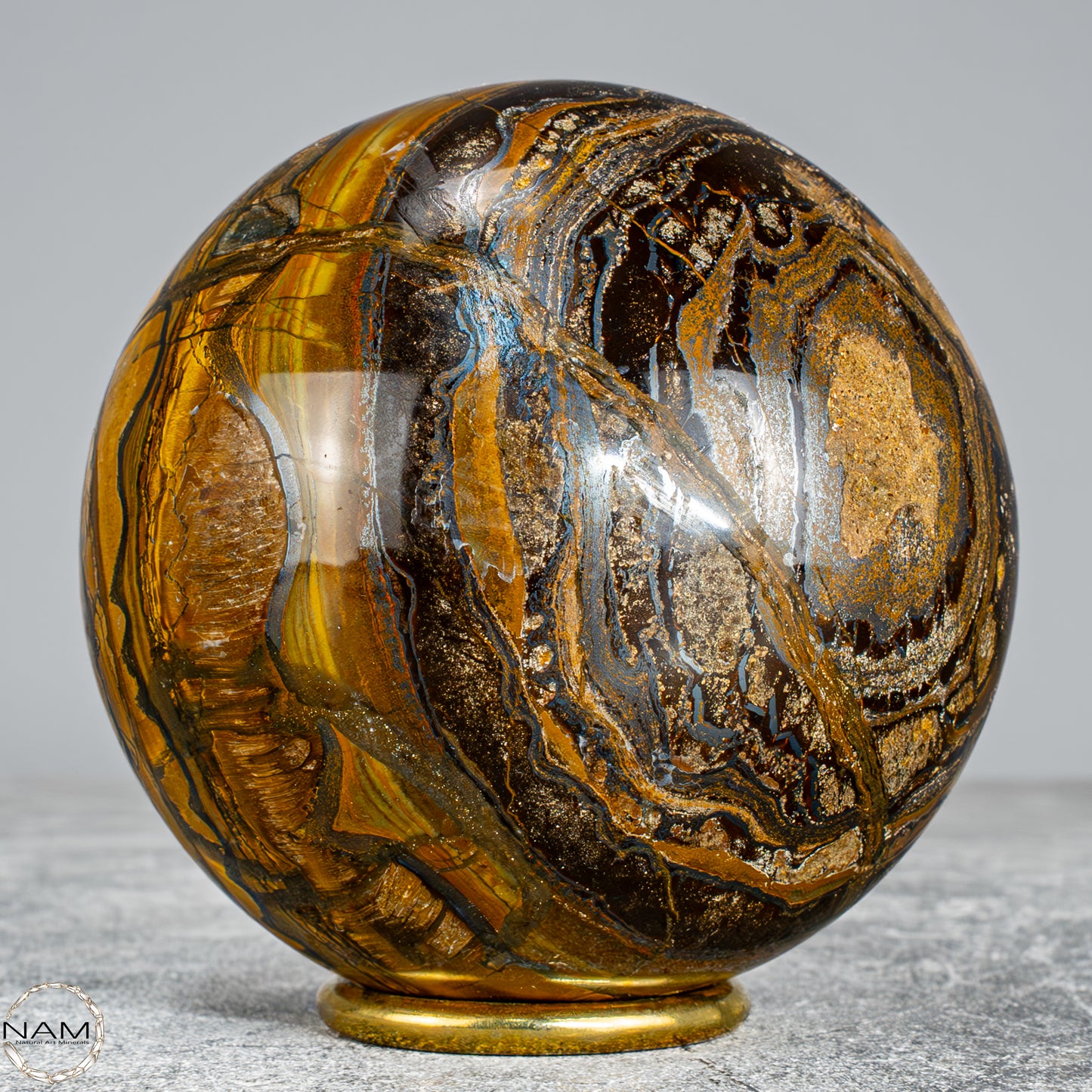 Natürliche Tigerauge-Kugel -1138,11g