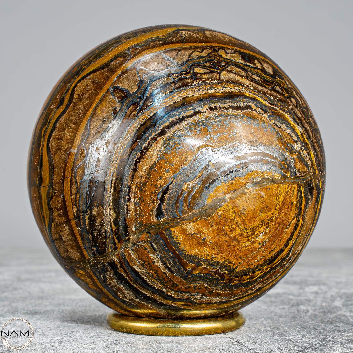 Natürliche Tigerauge-Kugel -1138,11g