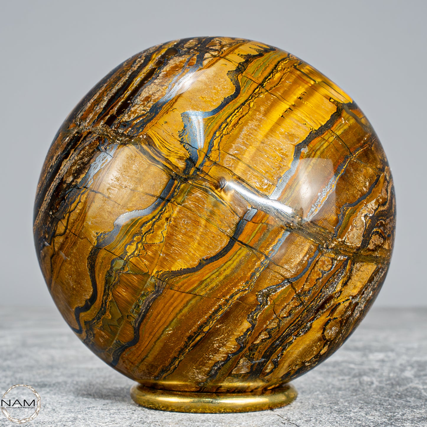 Natürliche Tigerauge-Kugel -1138,11g