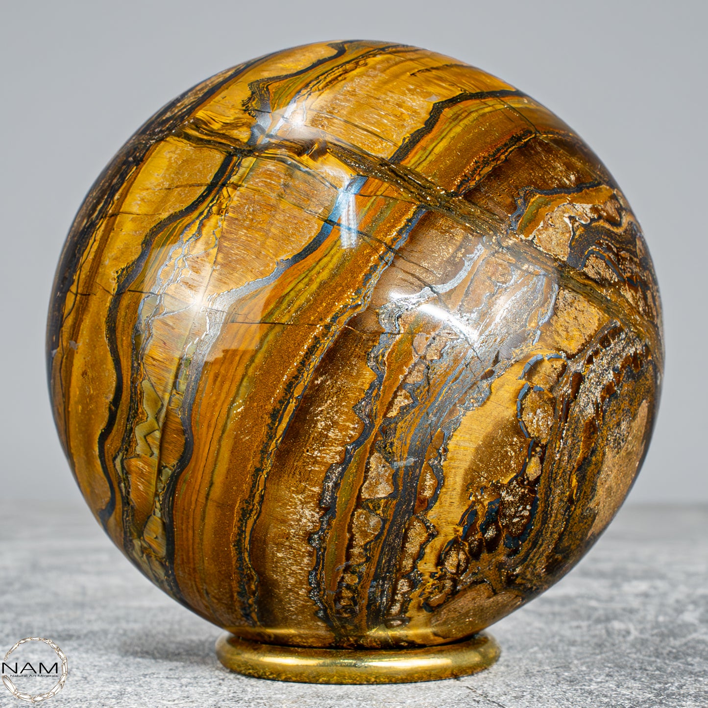 Natürliche Tigerauge-Kugel -1138,11g