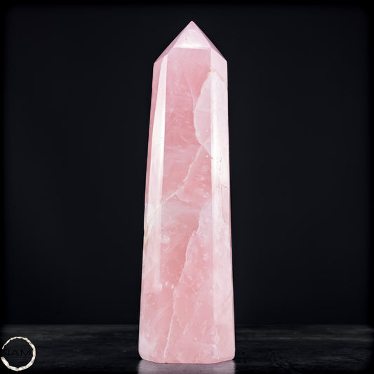 Natürlicher Rosenquarz-Kristall Obelisk aus Brasilien - 700,15g