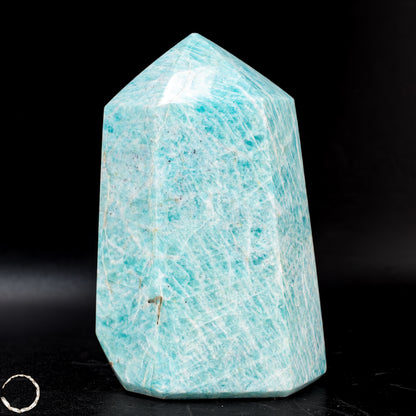 Natürlicher Funkelnder Amazonit Kristall-Obelisk -486,44g