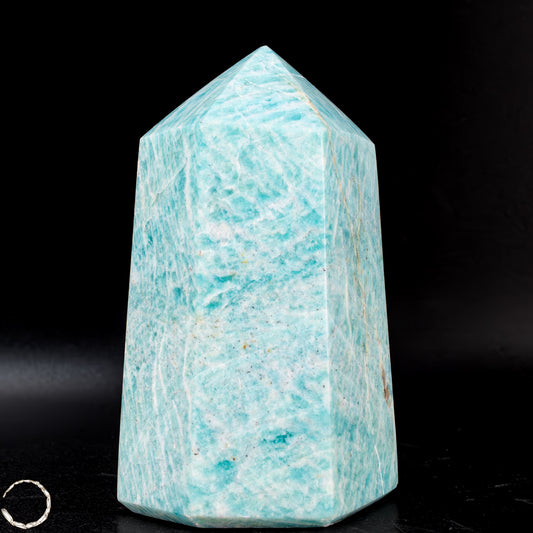 Natürlicher Funkelnder Amazonit Kristall-Obelisk -486,44g
