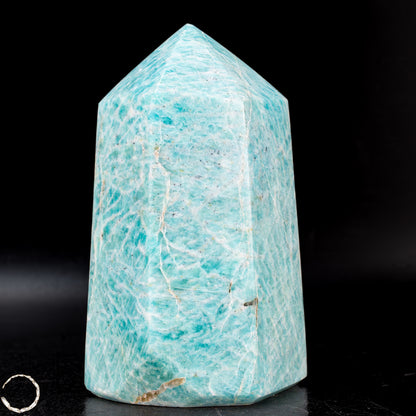 Natürlicher Funkelnder Amazonit Kristall-Obelisk -486,44g
